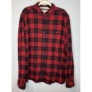 On The Road Men’s XL Red Plaid Long Sleeve Shirt Back To Nature Slim Fit